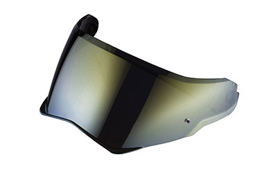 Mirrored gold anti-scratch visor with pins