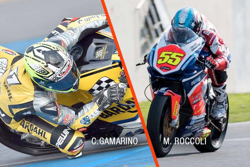 Gamarino e Roccoli in pista con il loro Caberg Drift Evo