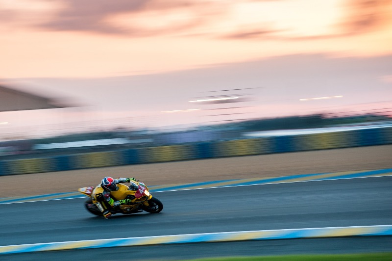 Gamarino in pista a Le Mans con Caberg Drift Evo
