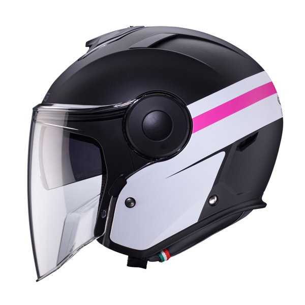 Women’s motorcycle helmets: Caberg SOHO Zephyr - nero, bianco, fucsia