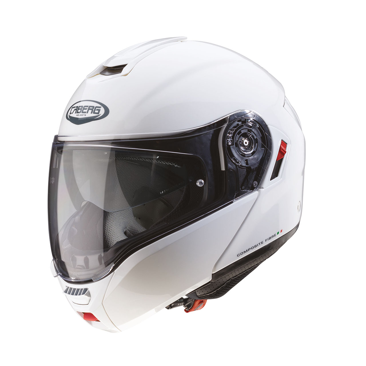 Caberg LEVO X white helmet, three-quarter view